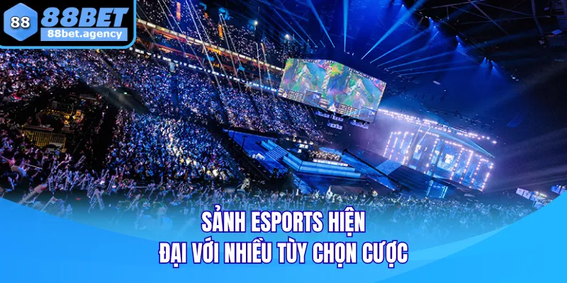 Sảnh Esports hiện đại với nhiều tùy chọn cược